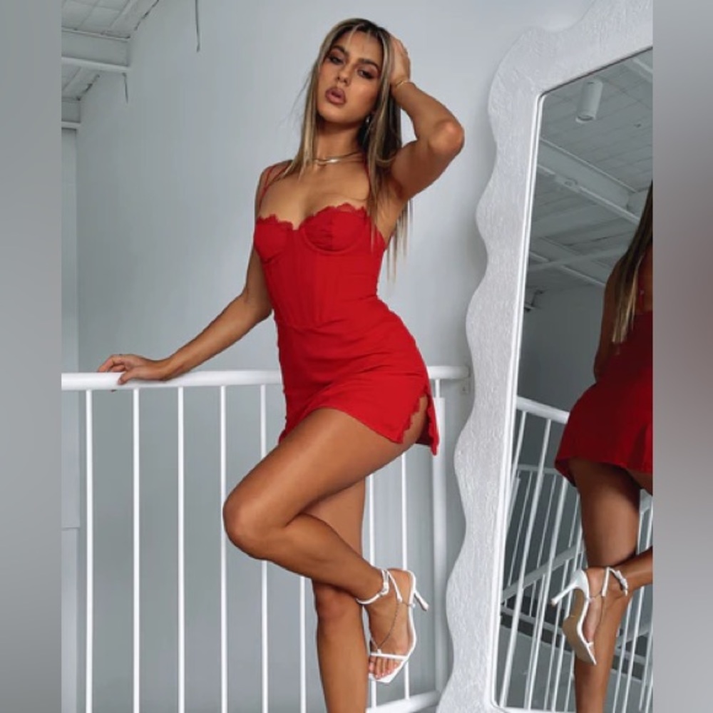 White Fox Boutique Move Along Dress Red